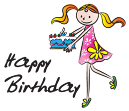 Girl with hair tied sticker #14290072