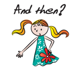 Girl with hair tied sticker #14290073