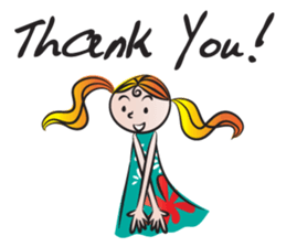 Girl with hair tied sticker #14290075