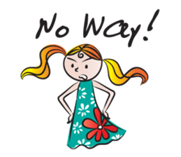 Girl with hair tied sticker #14290077