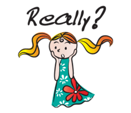 Girl with hair tied sticker #14290078