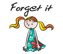 Girl with hair tied sticker #14290079