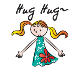 Girl with hair tied sticker #14290080