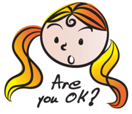 Girl with hair tied sticker #14290084