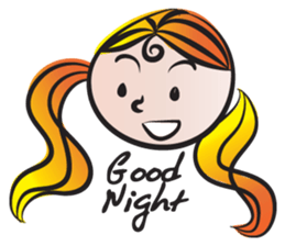 Girl with hair tied sticker #14290085