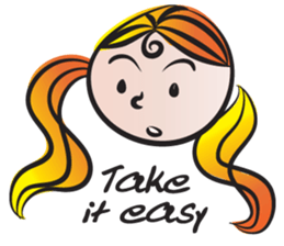 Girl with hair tied sticker #14290086