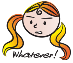 Girl with hair tied sticker #14290087