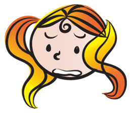 Girl with hair tied sticker #14290092