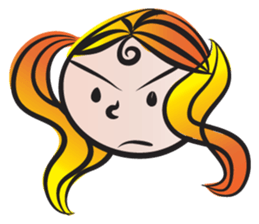 Girl with hair tied sticker #14290093