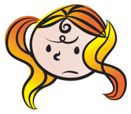 Girl with hair tied sticker #14290094