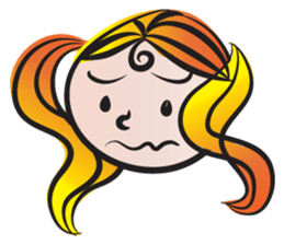 Girl with hair tied sticker #14290095