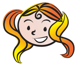 Girl with hair tied sticker #14290096