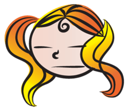 Girl with hair tied sticker #14290098
