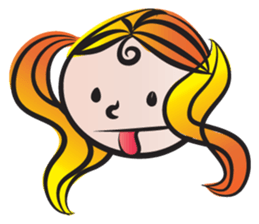 Girl with hair tied sticker #14290100