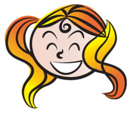 Girl with hair tied sticker #14290101