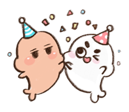 Brown seal and his friends sticker #14297025