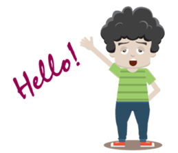 Curly Haired Boy sticker #14302241