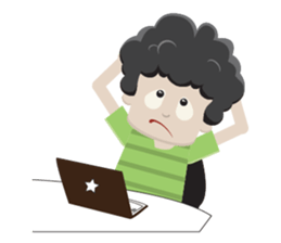 Curly Haired Boy sticker #14302247