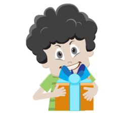 Curly Haired Boy sticker #14302260