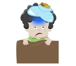 Curly Haired Boy sticker #14302273