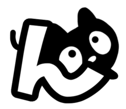 Very cute black cat.(Hiragana version2) sticker #14302397