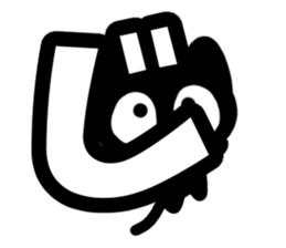 Very cute black cat.(Hiragana version2) sticker #14302404