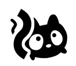 Very cute black cat.(Hiragana version2) sticker #14302427