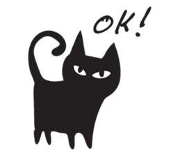 black cat talk sticker #14302829