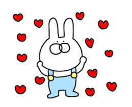 Rabbits wearing overalls sticker #14303647