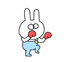 Rabbits wearing overalls sticker #14303649