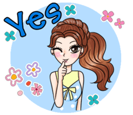 Happy cute girl version3 sticker #14305255