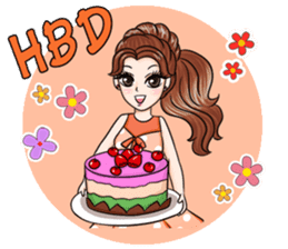 Happy cute girl version3 sticker #14305270