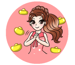 Happy cute girl version3 sticker #14305289