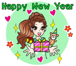 Happy cute girl version3 sticker #14305291