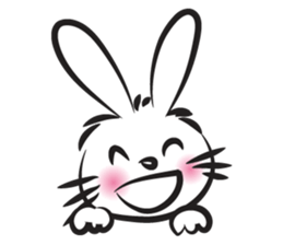 funny rabbit face sticker #14305406