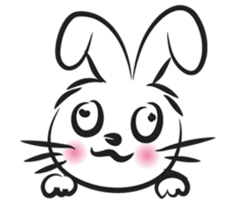 funny rabbit face sticker #14305407