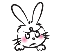 funny rabbit face sticker #14305409