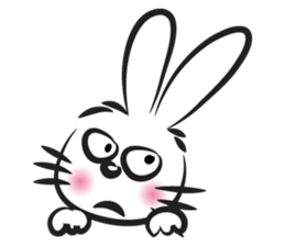 funny rabbit face sticker #14305411