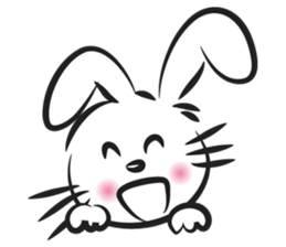 funny rabbit face sticker #14305412