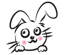 funny rabbit face sticker #14305414