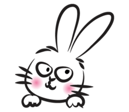 funny rabbit face sticker #14305415
