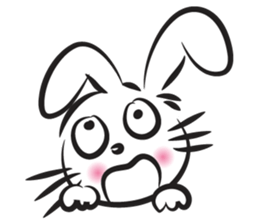 funny rabbit face sticker #14305416