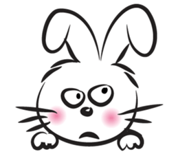 funny rabbit face sticker #14305417