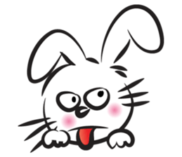 funny rabbit face sticker #14305419
