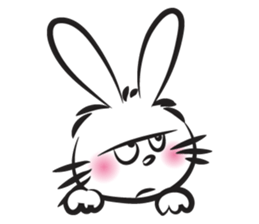 funny rabbit face sticker #14305420