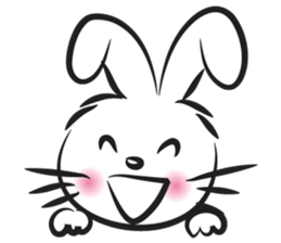 funny rabbit face sticker #14305421