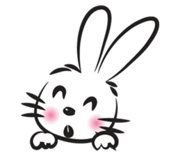 funny rabbit face sticker #14305423