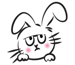 funny rabbit face sticker #14305424