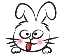 funny rabbit face sticker #14305425