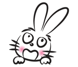 funny rabbit face sticker #14305426